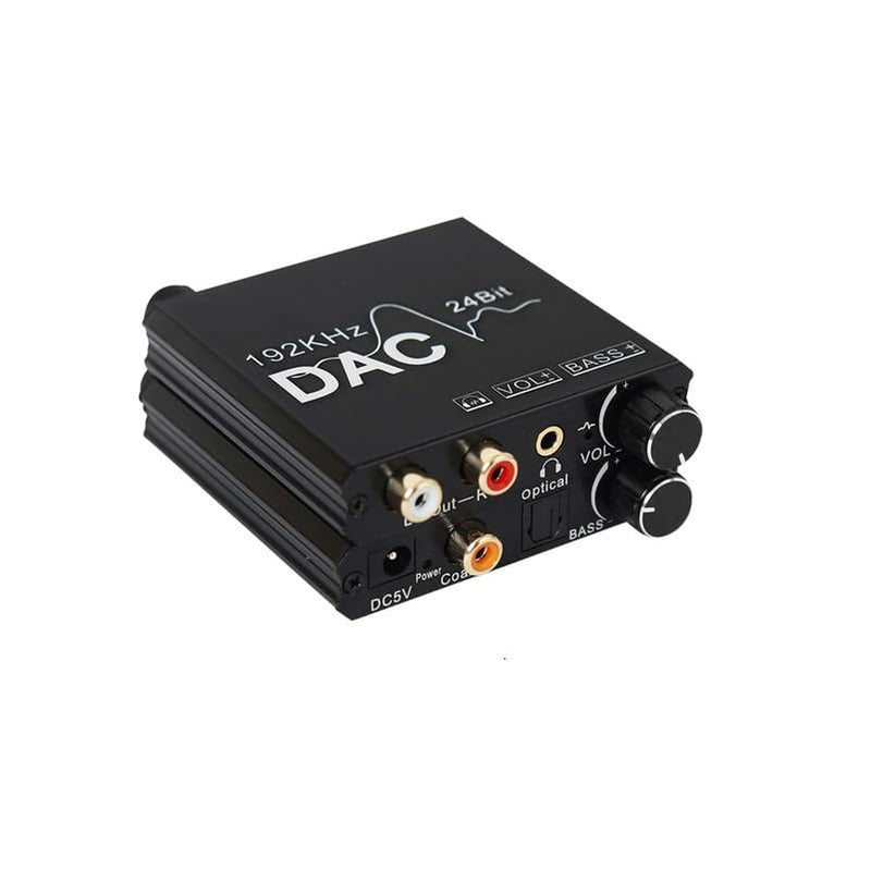 [Australia - AusPower] - 192KHz Digital to Analog Audio Converter with Bass and Volume Adjustment,Digital SPDIF/Optical/Toslink/Coaxial to Analog Stereo L/R RCA and 3.5mm Jack Converter for PS3 PS4 DVD AppleTV Home Cinema 