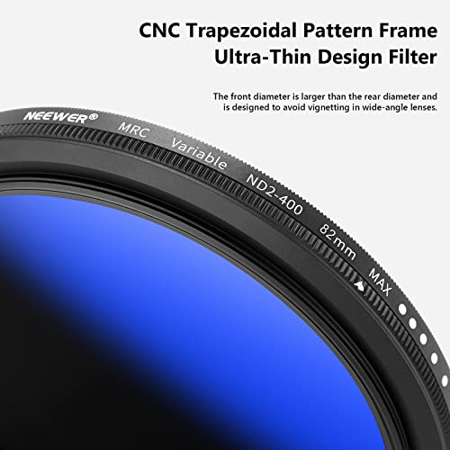 NEEWER 82mm Variable ND Filter ND2-ND400 (1-9 Stops)