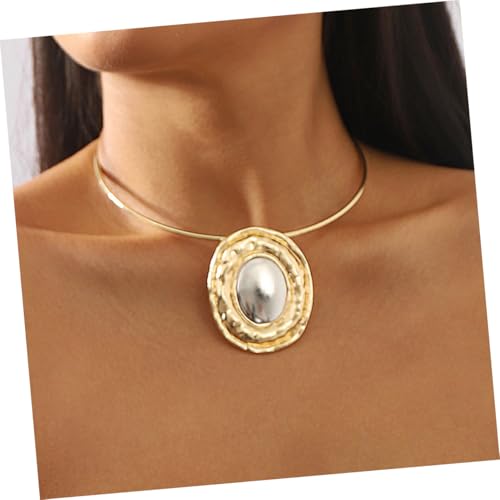 BESTYASH Exaggerated Necklace for Woman Vintage Alloy Retro Necklace Cool Jewelry for Punk Style Occasion