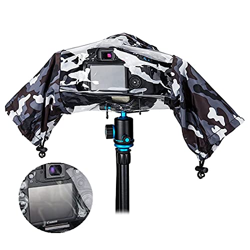 Camouflage Dual Sleeves Rain Cover + Long Rain Cover :Camera Raincoat Dust Proof Protector for Birding on Canon Nikon Camera