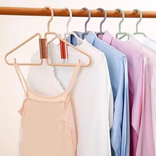 10pcs Grey Folding Hanger for Travel, Portable Lightweight Folding Hanger for Home Closets RV Closets Covert Space, 8.3 * 8.3in