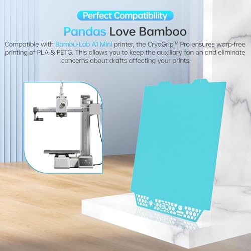 BIQU CryoGrip Pro Glacier-Original Panda Build Plate, Double Sided Spring Steel Sheet for Bambu-Lab A1 Mini Printer, Upgrade Build Plate, Firm Adhesion, 184x184mm 184*184mm
