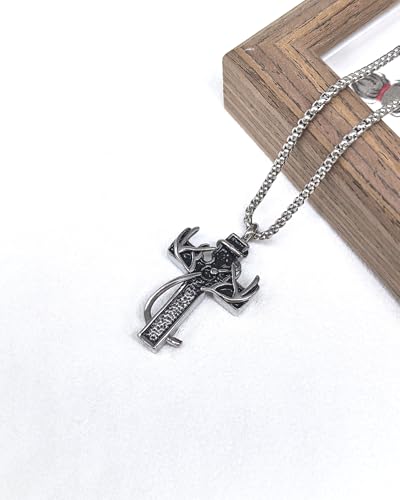 Cross Urn Necklace for Ashes Deer Antler Hook Cremation Jewelry Fishhook Memorial Keepsake Urn Pendant Ashes Holder for Women Men Silver
