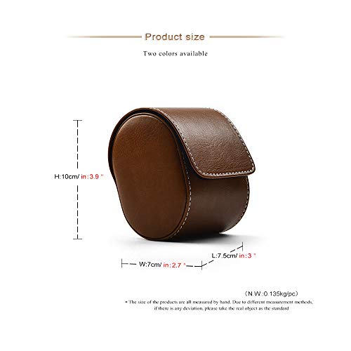 Oirlv Luxury Leather Watch Storage Box Travel Single Watch Case Watch Gift Box for Christmas Anniversary Birthday(Brown) Brown