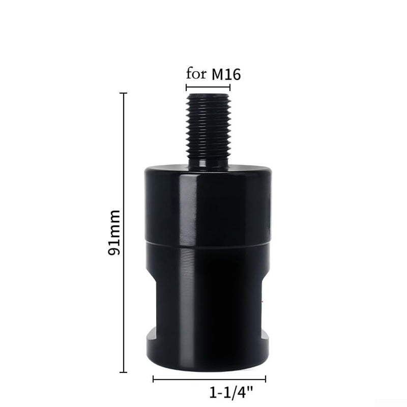 Drill Adapter 1-1/4" to M16 Thread Reducer Carbon Steel Conversion Head with Black Oxide Finish for Secure Connection in Water Drilling Operations