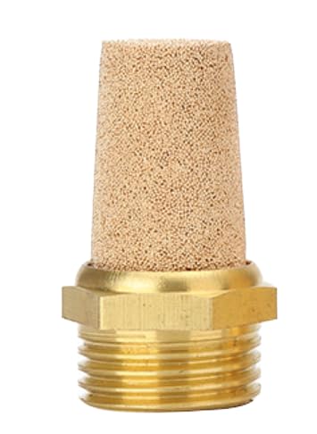 Pneumatic silencer made of sintered bronze 1/2 inch, set of 3, 5 or 10 industrial quality (10, 1/2 inch) 1/2"