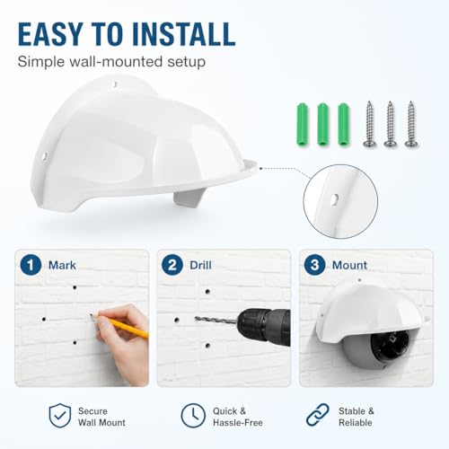 HOMSFOU White Outdoor Camera Protector Cover 11.41X8.07X5.90 Inches White 1pcs