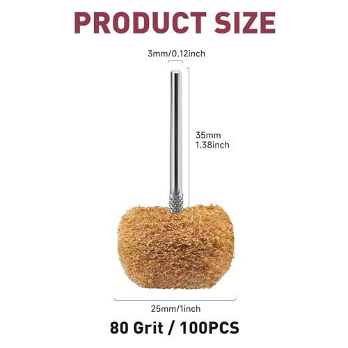 Shineboc 100-piece 1-inch yellow 80-grit abrasive buffing wheel polishing kit