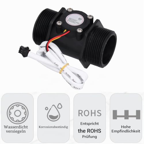 Water Flow Sensor DN40 Hall Flow Meter DC 3-24V Liquid Water Flow Sensor Switch for Water Machines