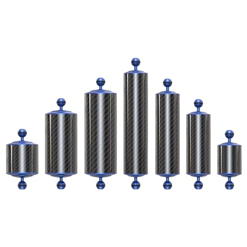 Carbon Fiber Underwater Float Arm with Dual Ball Mounts for Photography and Video, Compatible with Diving Trays, Video Lights, Strobes (Blue, 60mm12') 60mm12' blue