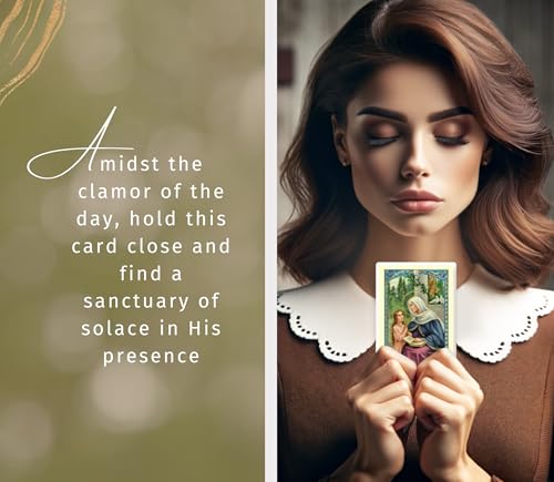 Saint Anne Medallion with St Anne Prayer Card, Lord's Prayer Card | St Anne Medal Necklace Jewelry | Catholic Patron Saint Of Unmarried Women, Mothers, Grandmothers Themed Set, Total 3 Items