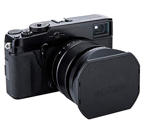 JJC LH-JXF23 Black Bayonet Metal Square Lens Hood for FUJINON XF 23mm F1.4 R XF 56mm F1.2 R XF 56mm F1.2 R APD, with Front Cap, Fuji 23mm F1.4 XF 56mm F1.2 Lens Hood, Replaces Fujifilm LH-XF23