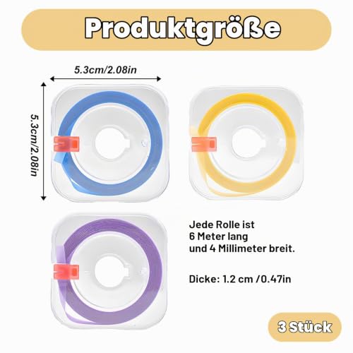 3 Volumes Tooth Sandpaper, Interdental Sandpaper, Colourful Tooth Sandpaper (Blue, Purple and Yellow), Teeth Sandpaper for Spaces, Tooth Polishing Strips, Dental Polishing Strips, for Spaces (4 mm x 6