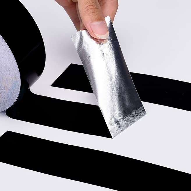 LLPT Aluminum Black Foil Tape 2 Inches x 55 Yards 3.94 Mil Heavy Duty Adhesive HVAC Sealing Hot Cold Air Duct Tape for Pipe Metal Repair (BF255) 2" x 165 Ft