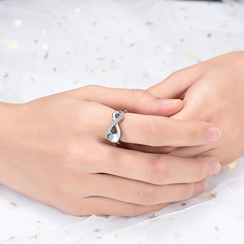 Yinplsmemory Cremation Jewelry Infinity Love Cremation Ring for Ashes Stainless Steel Hold Loved Ones Ash Keepsake Finger Ring Urn Locket Memorial Jewelry for Women Dad 6