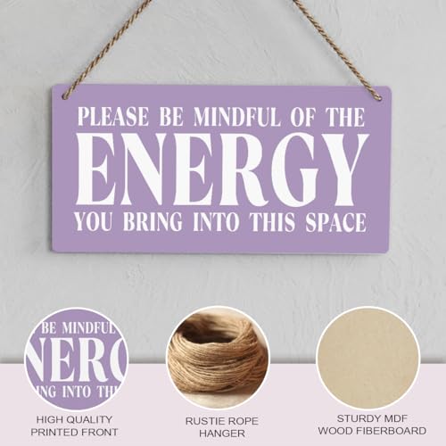 Purple Decor Spiritual Decor Meditation Room Decoration Wooden Wall Sign Energy-Purple