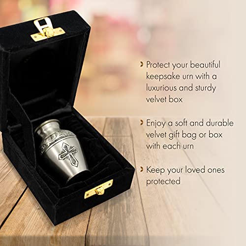 Silver Cross Cremation Urns for Human Ashes Adult Female & Male Urns Silver Small