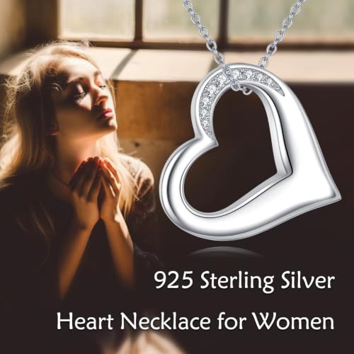 YFN Heart Urn Necklace for Ashes S925 Sterling Silver Cremation Jewelry Memorial Pendant Keepsake for Women Men