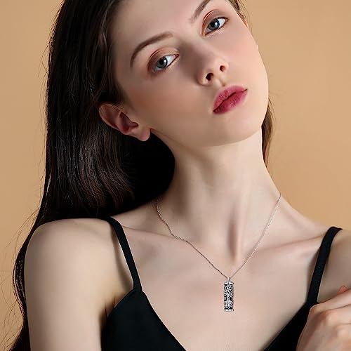 VONALA Tree of Life Necklace 925 Sterling Silver Filigree Family Tree Pendant Necklace Tree Jewellery Gift for Women Her Urn