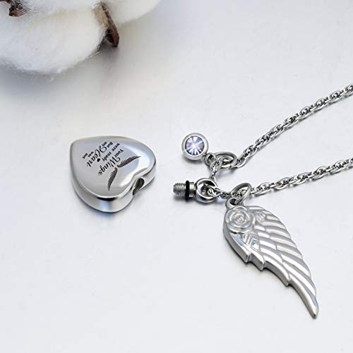 Dletay Infinity Cremation Urn Necklace for Ashes Heart Ash Necklace for Women Memorial Cremation Jewelry Ash Holder