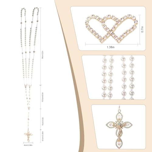 Lazo Para Boda,Wedding Lasso for Ceremony Catholic,Lazos Para Boda Catolica,Lazos Para Bodas De Iglesia Para Novios,Pearls Rosary with Unity Cross for Wedding Ceremony,Lazo De Boda Para Los Novios