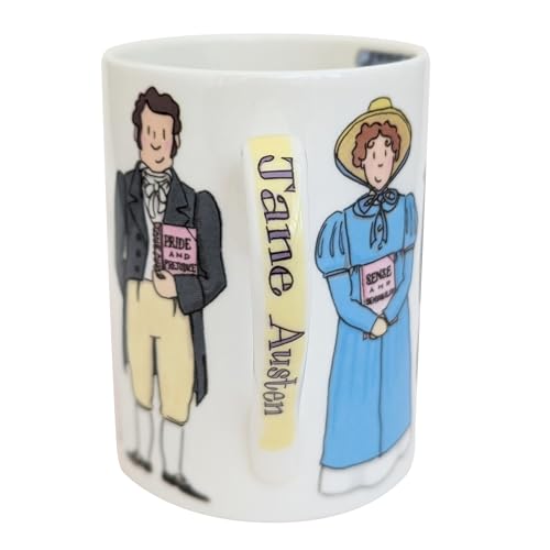 Alison Gardiner Fine Bone China Mug – Handcrafted in UK – 10.8oz British Heritage Collection – Literary Gift for History Lovers, Teachers & Librarians (Jane Austen) Jane Austen