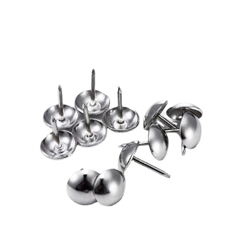 [Australia - AusPower] - 500Pcs Upholstery Tacks, BetterJonny Decorative Furniture Nails Pins Sliver Metal Thumb Tacks for Upholstered Furniture Cork Board, Home Decor(17X11MM) Silver 