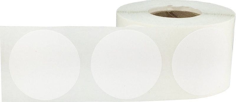 White Color Coding Labels for Organizing Inventory 1.5 Inch Round Circle Dots 500 Total Adhesive Stickers On A Roll