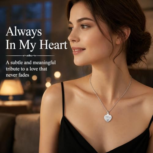 Urn Necklaces for Ashes, Stainless Steel Cremation Jewelry, Heart Keepsake Pendant, Memorial Ashes Holder for Women