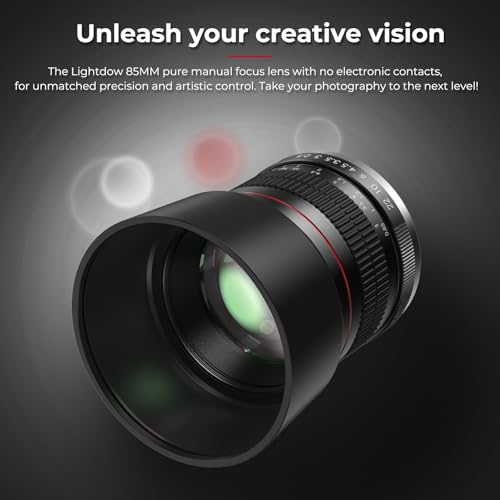 F 85mm f1.8 Portrait Lens - MF for Nikon D850/D750/D500/D7500/D610/D5600/D7200/D7000/D3500/D3400/D3300/D3200/D3100/D5/D6/D810//D7100/D5300/D5100/D800 - Manual Focus DSLR Cameras Lenses(F-Mount) MF 85mm Lens For Nikon F-mount