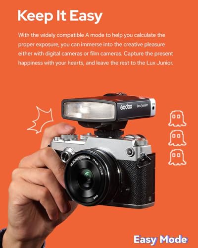 Godox Lux Junior Retro Camera Flash with PC sync Ports (Black, 4.6oz) Black