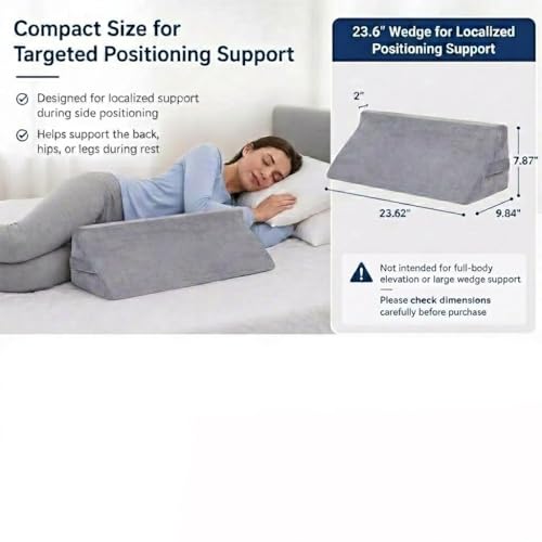 Bed Wedge Pillow for Side Sleeping & Recovery, 23.6" Positioning Support