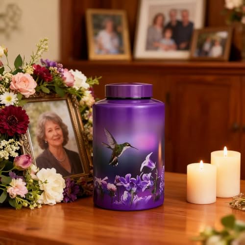Large Cremation Urns for Adult Human Ashes, Hummingbird Pattern Large 220 lbs