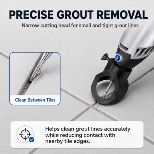 Bryxium grout removal bit tool set with 1/8, 3/32, and 1/16-inch installer drill bits