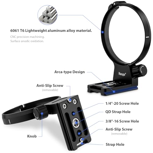 Haoge LMR-R720 Lens Collar Tripod Mount Ring for Canon RF 70-200mm F2.8 L is USM Lens RF70200 Stand Base Canon RF-Mount Built-in Arca Type Quick Release Plate