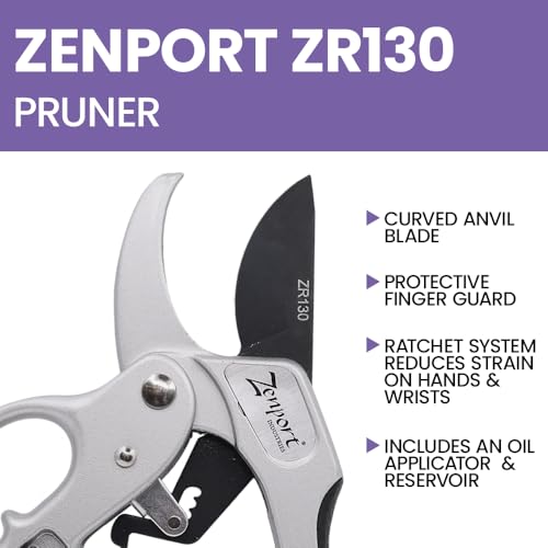 Zenport Deluxe Ratchet Shear 8.5-inch scissors with ergonomic handles and ratcheting cutting mechanism
