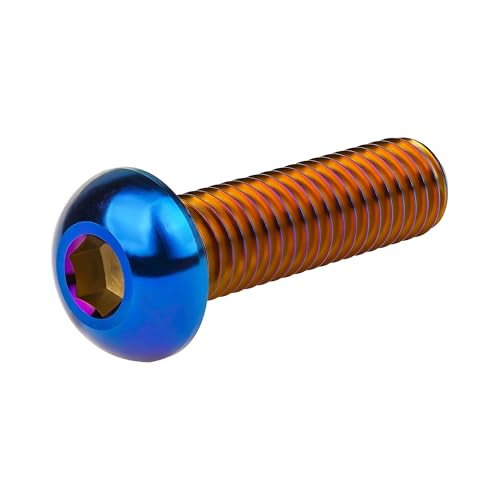Wanyifa titanium M6x25mm button head socket screws, 6-pack, burnt blue finish