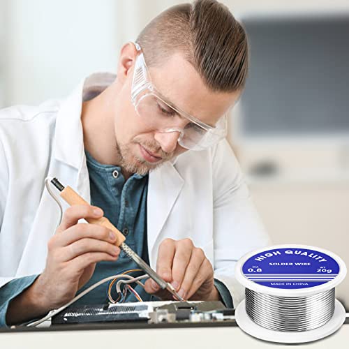 Solder (Solder Wire), 0.8mm Solder Lead Free Sn99.3 Cu0.7 Solder with Rosin Core Flux for Repair and DIY of Electronic Electrical Soldering Components (20G) 20g
