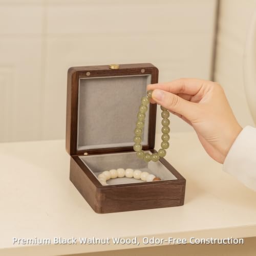 Wooden Jewelry Box,Small Wooden Box with Velvet Lining (Horse Design 1) Horse Design 1