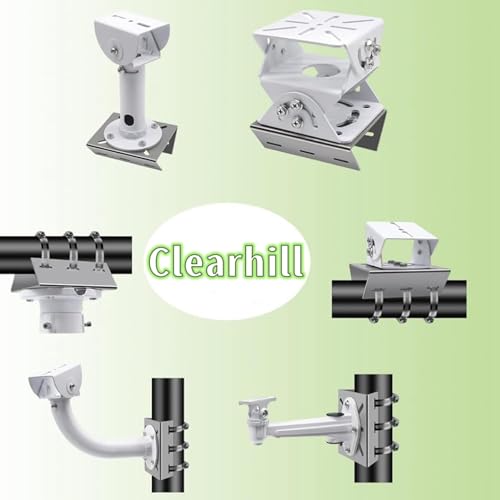 Stainless Steel Pole Mount Bracket for Security Cameras, Vertical CCTV Camera Corner Bracket with Adjustable Straps (2) 2