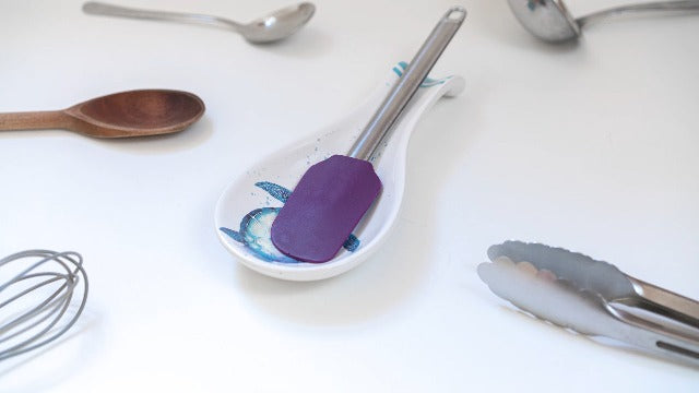 Rengöra Sea Turtle Spoon Rest, Ceramic Spoon Holder for Stove or Counter