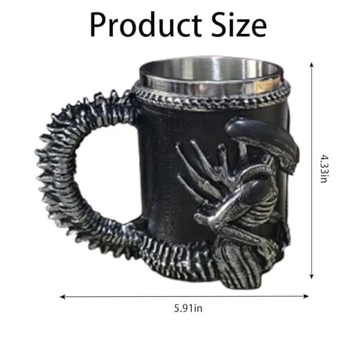 14 OZ Alien Xenomorph Mug with Spoon, Alien Mug Gift for Fans Black