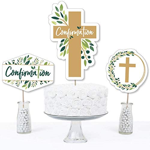Confirmation Elegant Cross - Religious Centerpieces - Table Toppers - 15pc