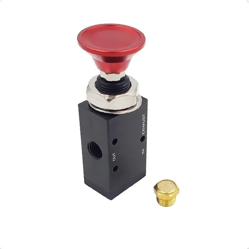 3-Way Three-Way Push/Pull Manual Tailgate Air Valve (Air Valve, W/Knob, Push-Pull, 3 Way, 2 Position)