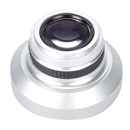 37mm Fisheye Lens, 0.25X Super Wide Additional Lens for Travel Photography Aluminum Alloy Optical Glass Silver with 12.5X Macro Close Up Design 1 Piece