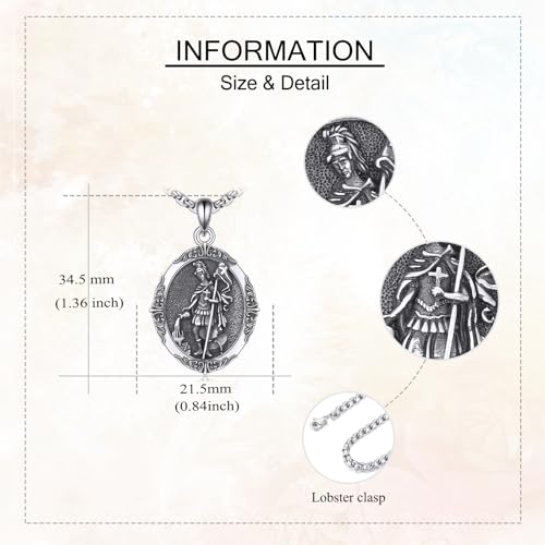Religious Necklace for Men Women 925 Sterling Silver Praying Hands with Cross/Saint Michael/Saint Michael/Virgin Mary Necklace Medal saint florian