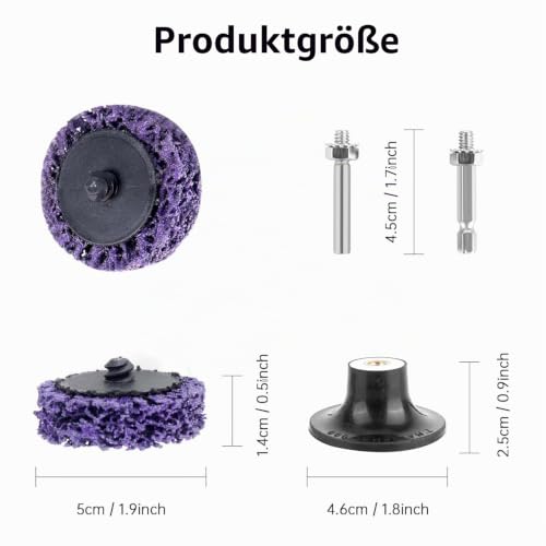 Pack of 19 CSD Sanding Disc, 50 mm Coarse Cleaning Disc with Two Pull Rods for Surfaces, Polishing Rust Removal, Welds Removal