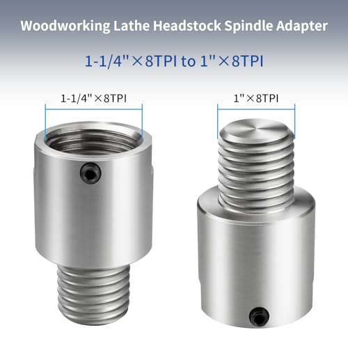 Woodworking Lathe Headstock Spindle Adapter Convert 1-1/4''X8TPI to 1''X8TPI Thread Chuck Insert Adapter Turning Tool Accessories