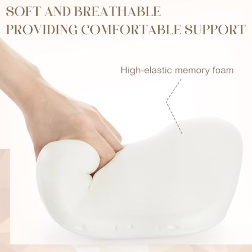 Macarrie 2 Pack Car Neck Pillow Memory Foam Headrest Pillow Car Seat Neck Cushion Ice Silk Decorative Support Accessories for Driving Travel Office Airplane Commute (Pink) Pink