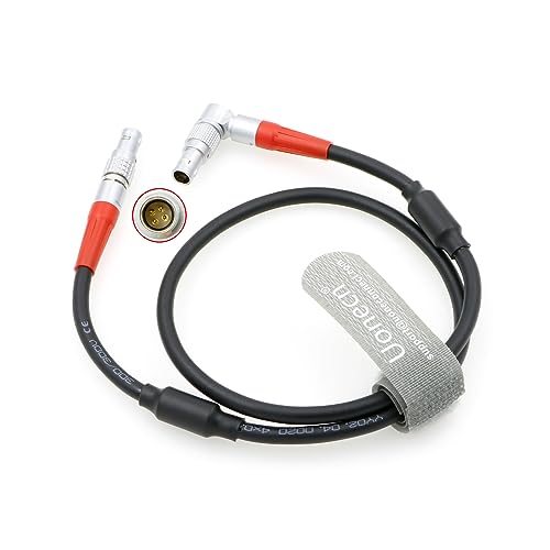 Uonecn LBUS Cable 4 Pin Male to 4 Pin Male Right Angle Lens Motor Cable Compatible with ARRI LBUS System, cforce Motor, FIZ MDR Camera Accessories, 60cm/23.6in 180° Right Angle to Straight